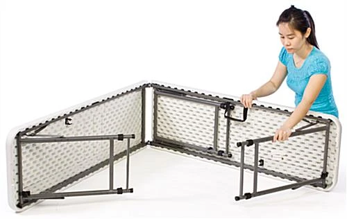 8.5' Folding Table, Height Adjustable - White - Image 3