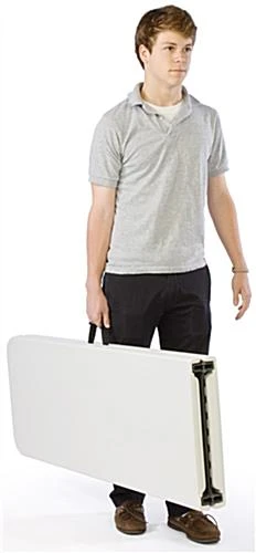 8.5' Folding Table, Height Adjustable - White - Image 4