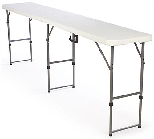 8.5' Folding Table, Height Adjustable - White