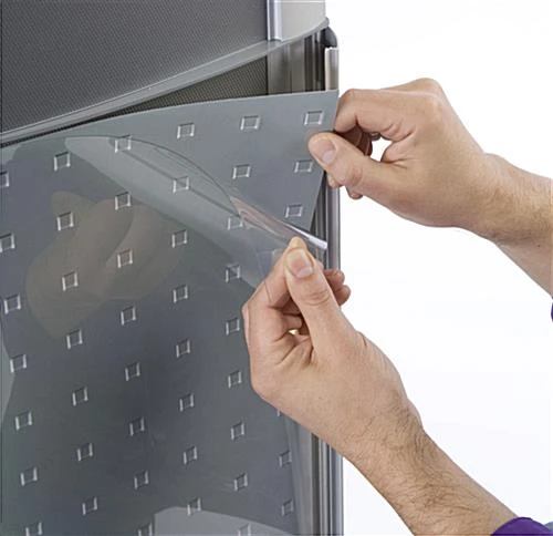 24 X 36 Poster Stand For Floor, Snap Open, Curved, With Silver Panel - Silver - Image 2