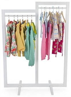 Clothing Rack With 2 Rails - White