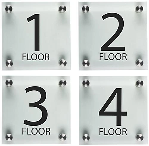 Workshop Series 6” X 6” Wall Signs, Pre-Printed Messages, Set Of 4 - Clear