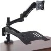 Desktop Laptop Stand W/ VESA Mount, Articulating Arms, 2 Port USB Hub - Black