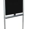 28 X 40 Write-On Board, Floor Stand W/Wheels, Wet/Dry Erase, Double Sided, Black/Gray