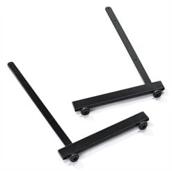 Metal “L” Shaped Gridwall Base, Holds Single Panel - Black