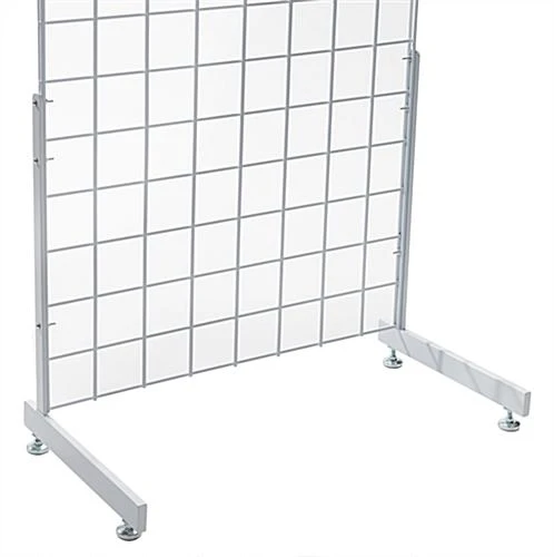 Metal āLā Shaped Gridwall Base, Holds Single Panel - White - Image 2