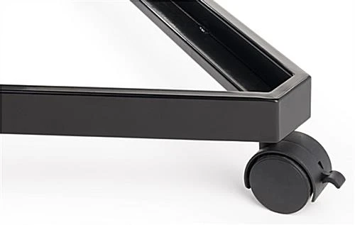 27"w Metal Triangle Shaped Gridwall Base With Wheels, Holds Three Panels - Black - Image 3