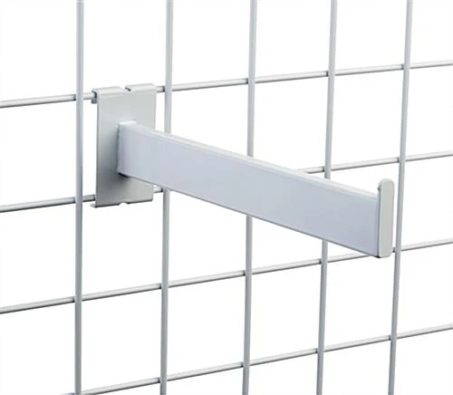 12” Metal Gridwall Straight Faceout Hook, Set Of 4 - White - Image 2