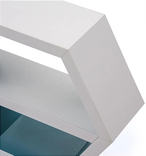 16"w Wall Shelf, Honeycomb Shape, Removable Shelf, Teal Interior - White - Image 4