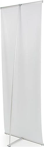 L-Shaped Banner Stand With 23.5" Custom Graphics, Portable, Aluminum - Silver - Image 2