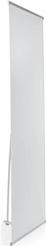 L-Shaped Banner Stand With 23.5" Custom Graphics, Portable, Aluminum - Silver