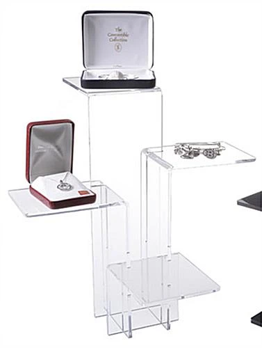 Tiered Acrylic Display Riser With 4 Platforms, Set Of 2 - Clear - Image 2