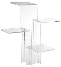 Tiered Acrylic Display Riser With 4 Platforms, Set Of 2 - Clear