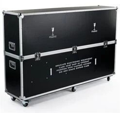 TV Storage Case With Foam Interior For Monitors 46 To 73", Locking Wheels - Black