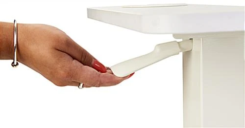 28" Height Adjustable Bedside Desk, Gas Assist With Wheels, Cup Holder - White - Image 5