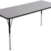 24” X 60” Table With 4 Adjustable Legs, Rectangle - Gray