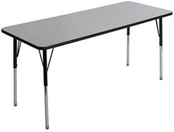 24” X 60” Table With 4 Adjustable Legs, Rectangle - Gray