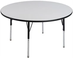 48” Wide Table With 4 Adjustable Legs, Round - Whiteboard