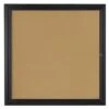 36 X 36 Enclosed Cork Board With Locking Door - Black