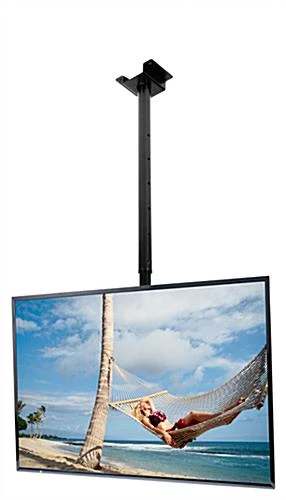 Ceiling TV Mount, Fits 37 To 70" Monitors, 360 Rotation, Adjustable Height - Black - Image 4