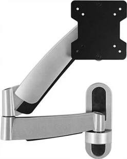 TV Wall Mount For Monitors 13 To 27", Full Motion Articulating Bracket - Silver