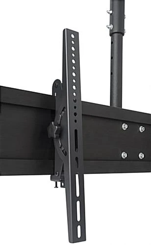 Ceiling TV Mount For (2) 30"-60” Monitors, Tilting Bracket, Adjustable Height - Black - Image 3