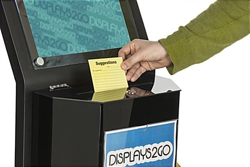 Acrylic Ballot Box With 11 X 14 Sign Holder, 2 Side Pockets, Floor Standing - Black - Image 4