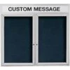 60 X 36-Inch Enclosed Letter Board With Custom Text Header, Wall Mount - Silver