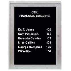 30 X 36 Enclosed Letter Board With 3/4" Letter Set, Wall Mount - Silver