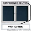 48 X 36-Inch Enclosed Letter Board W/ Letter Set & Custom Header, 2 Doors - Silver
