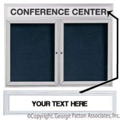 48 X 36-Inch Enclosed Letter Board W/ Letter Set & Custom Header, 2 Doors - Silver