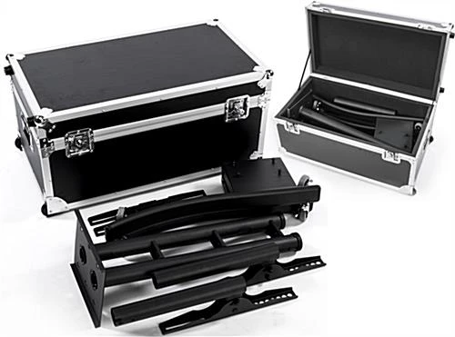 TV Stand W/ 28” Shelf Fits Monitors 32”-65”, Knock Down W/ Travel Case – Black - Image 5