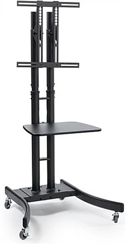 TV Stand W/ 19” Shelf Fits Monitors 32”-65”, Collapsible W/ Travel Case – Black - Image 2