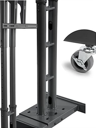 TV Stand W/ 19” Shelf Fits Monitors 32”-65”, Collapsible W/ Travel Case – Black - Image 7