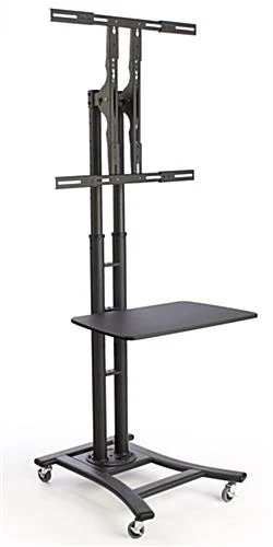 LCD TV Stands W/ 28" Shelf, Fits Monitors 32 To 70 Inches, Height-Adjustable – Black - Image 2