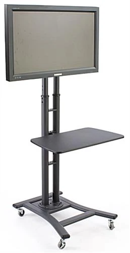 LCD TV Stands W/ 28" Shelf, Fits Monitors 32 To 70 Inches, Height-Adjustable – Black - Image 3