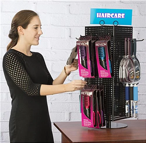 Counter Pegboard Spinner Rack, Magnetic– Black - Image 5