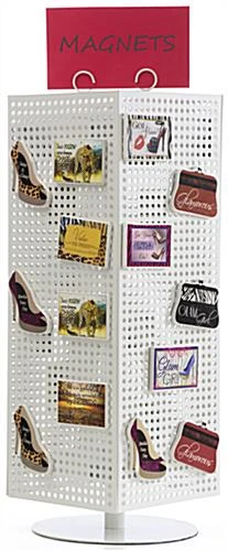 Counter Pegboard Spinner Rack, Magnetic– White - Image 4