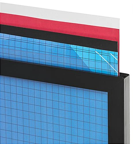 22 X 69 Poster Stand For Floor, 2 PVC Lenses, Top Loading, Double Sided - Black - Image 4