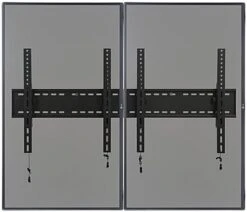 Video Wall Mount For (2) 30" - 60" TV Screens, Portrait, Tilting Bracket - Black