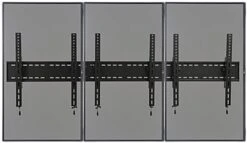 Video Wall Mount For (3) 30" - 60" TV Screens, Portrait, Tilting Bracket - Black