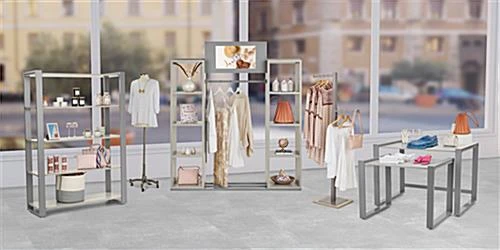 Steel Frame Shelving Unit With 5 MDF Tiers, Open Back - Gray - Image 6