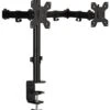 Desktop Dual Monitor Stand With Articulating Arm, Fits Monitors 13" To 27" - Black