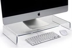 Acrylic Monitor Stand With Keyboard Storage Space