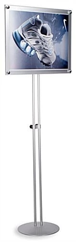 18 X 24 Menu Stand For Floor, Adjustable Height, Tilting Bracket - Silver - Image 2