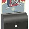 Metal Ballot Box W/ 8 X 11 Acrylic Sign Holder & Lock, Wall Or Countertop - Black