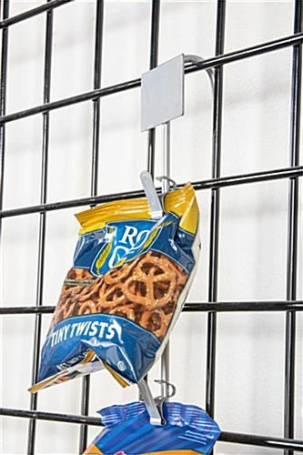 Chip Clip Display With Header, 12 Clips Per Hanger, Set Of 25 - Silver - Image 3