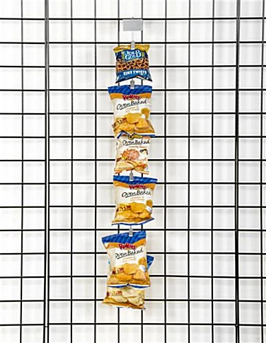 Chip Clip Display With Header, 12 Clips Per Hanger, Set Of 25 - Silver - Image 4