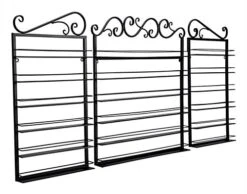 Steel Racks For Wall Mounted Use, 3 Piece Set, Powder Coated With 18 Shelves - Black