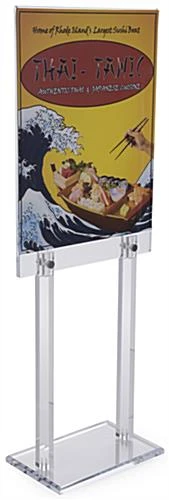 Workshop Series 22 X 28 Poster Stand For Floor, Double Sided, 56" Tall - Clear